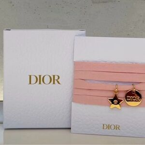 Dior Blush Pink Bracelet with Gold Charms